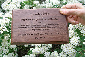 Plaque to be attached to garden cart(001)(001)